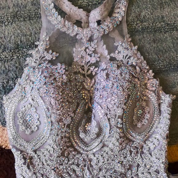 ForYouDress formal tulle and Beaded silver dress size 2xs - Picture 4 of 9